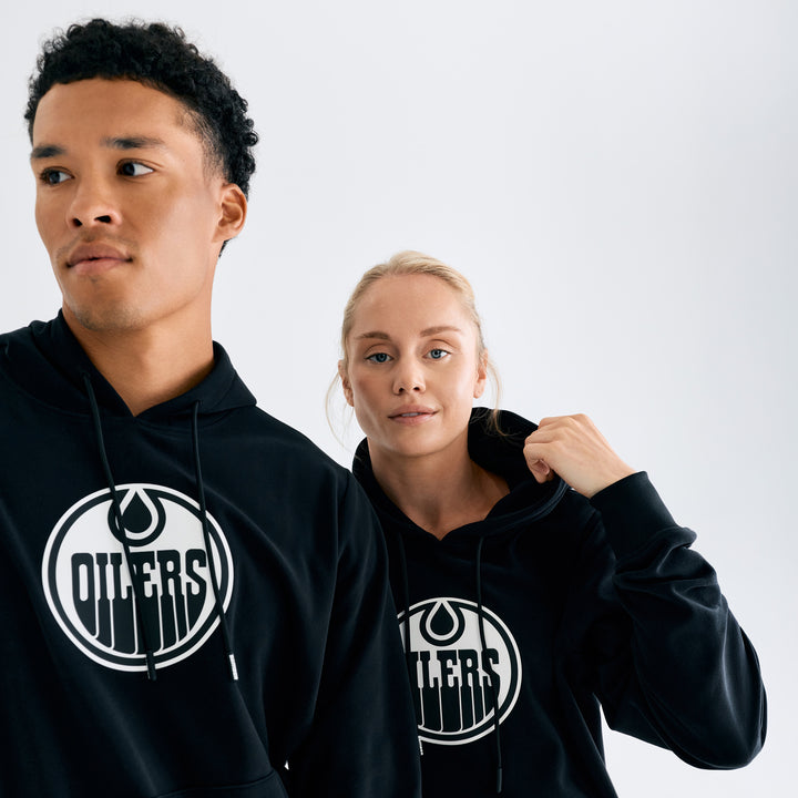 Edmonton Oilers Unisex Bomber Black Emerge Pullover Hoodie