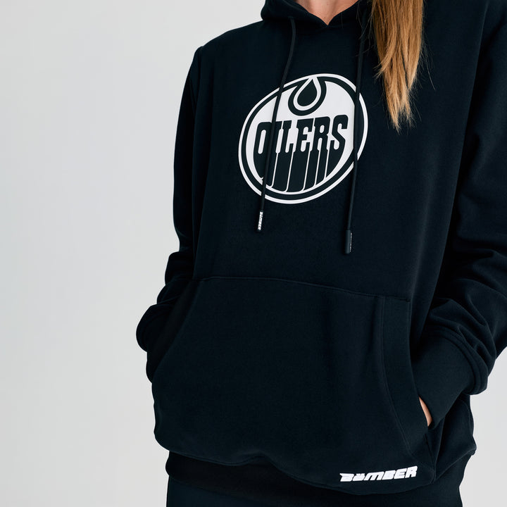 Edmonton Oilers Unisex Bomber Black Emerge Pullover Hoodie