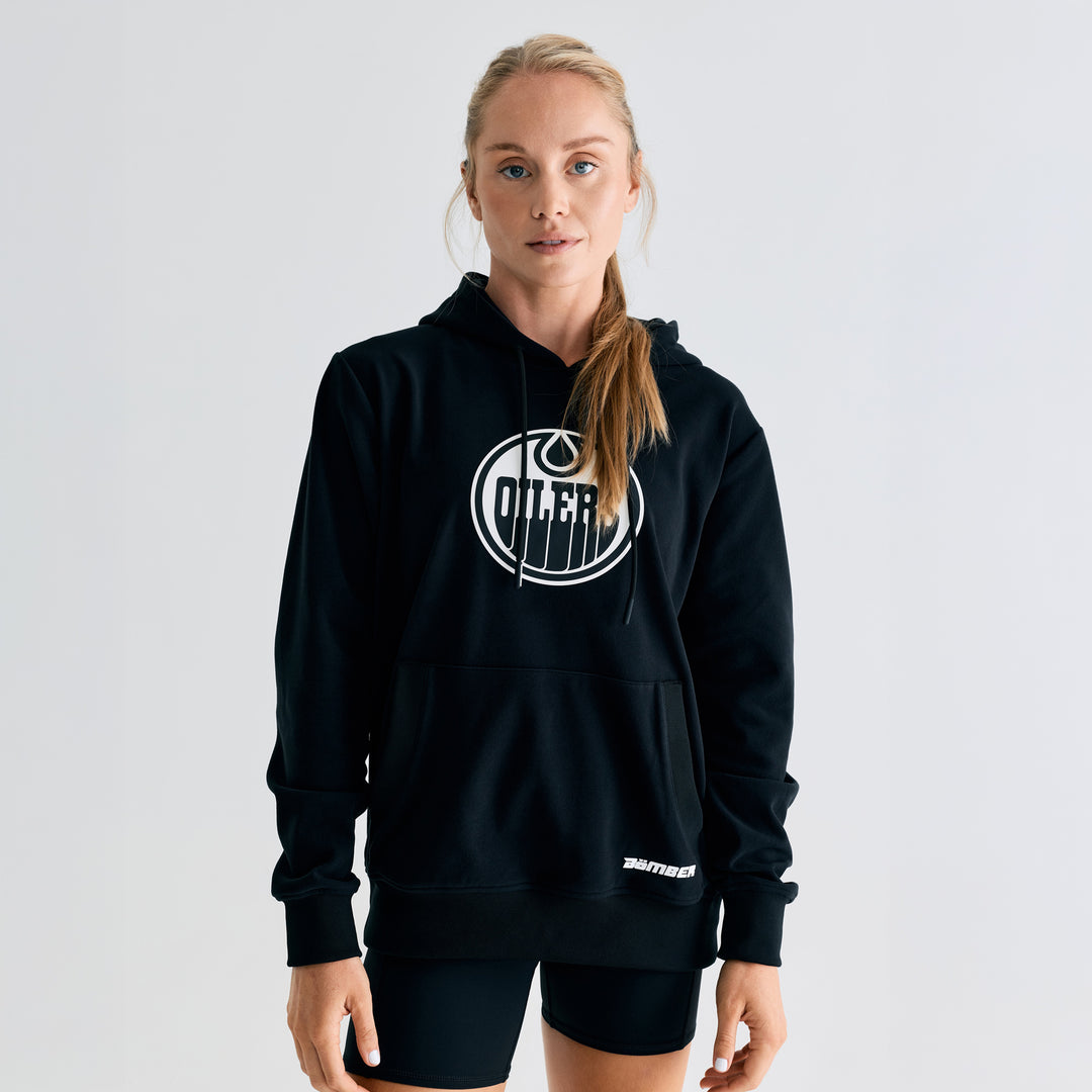 Edmonton Oilers Unisex Bomber Black Emerge Pullover Hoodie