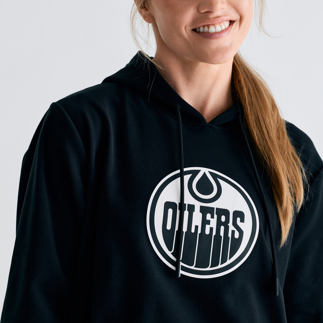 Edmonton Oilers Unisex Bomber Black Emerge Pullover Hoodie