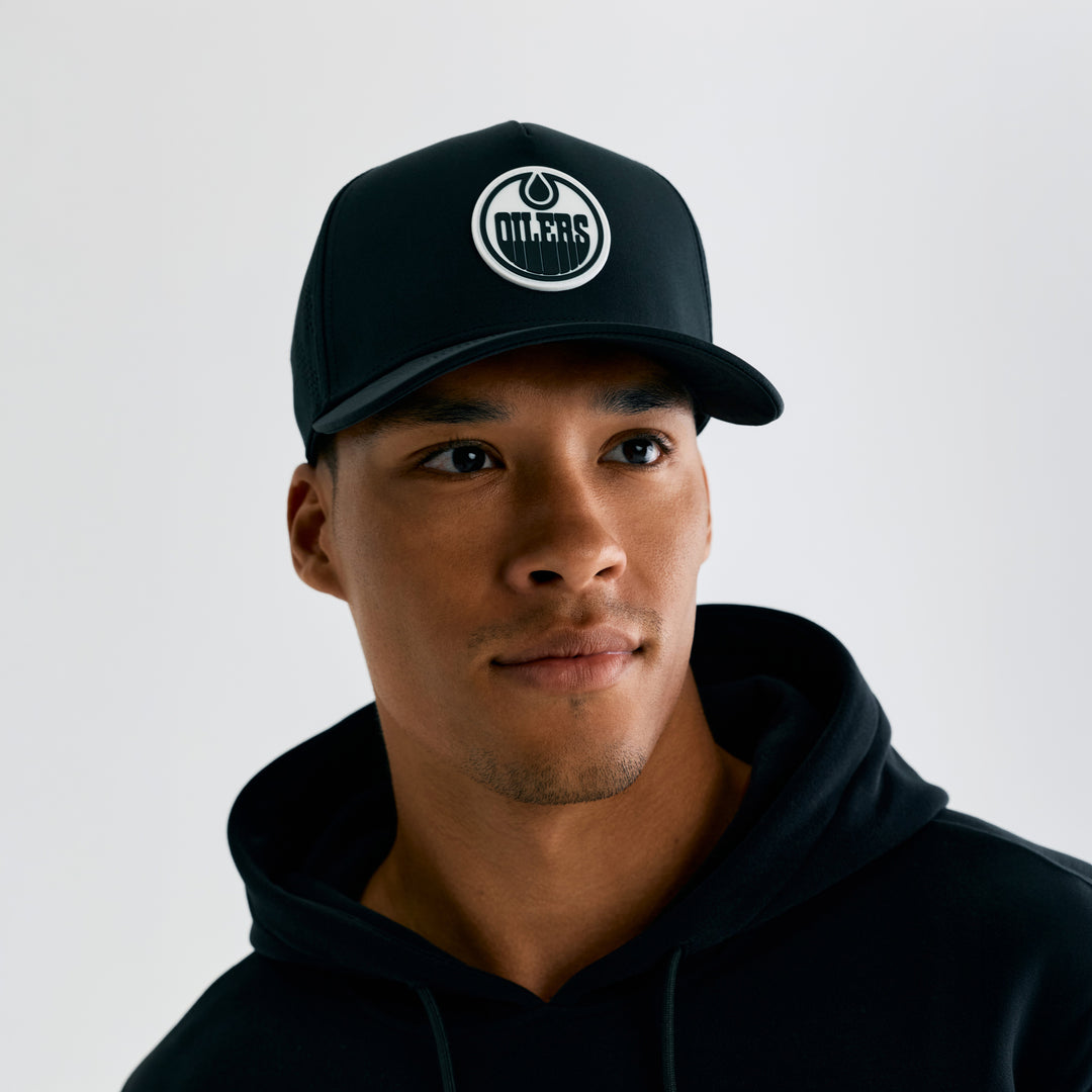 Edmonton Oilers Bomber Black Impact Snapback Hat