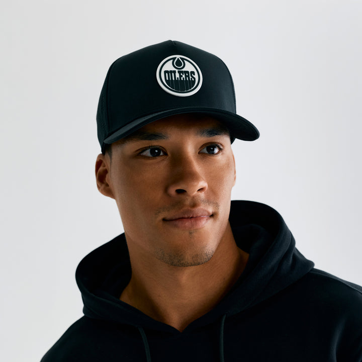Edmonton Oilers Bomber Black Impact Snapback Hat