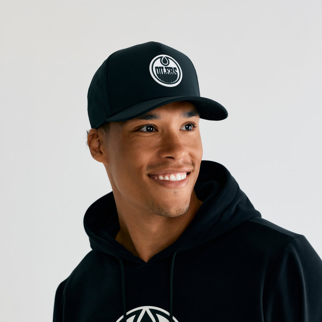 Edmonton Oilers Bomber Black Impact Snapback Hat