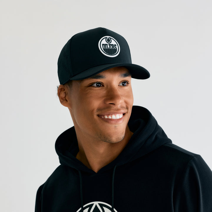 Edmonton Oilers Bomber Black Impact Snapback Hat
