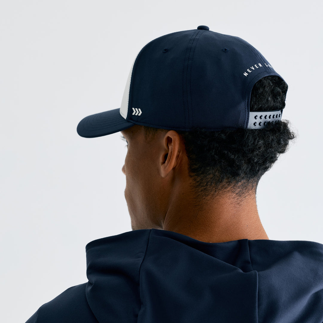 Edmonton Oilers Bomber Navy & White Method Snapback Hat