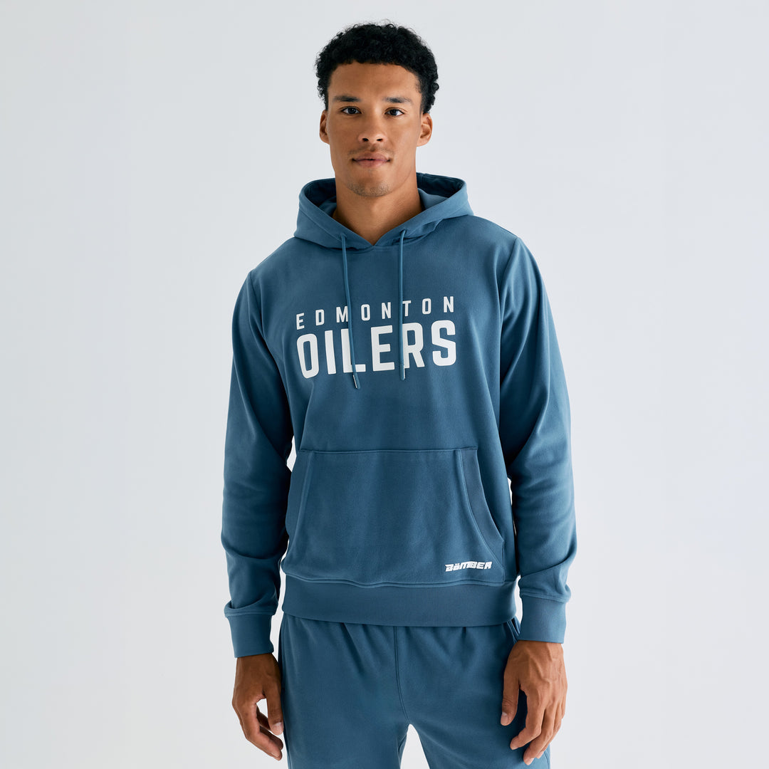 Edmonton Oilers Unisex Bomber Steel Blue Emerge Pullover Hoodie