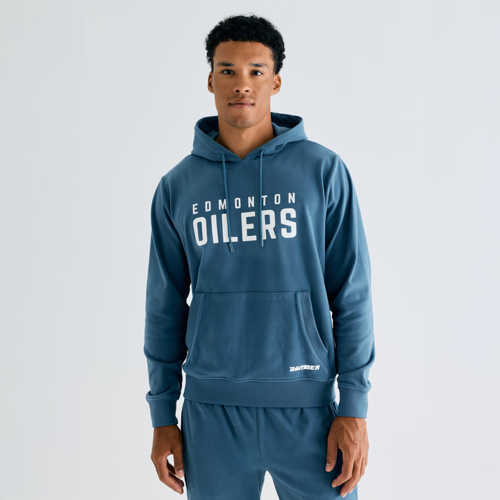 Edmonton Oilers Unisex Bomber Steel Blue Emerge Pullover Hoodie