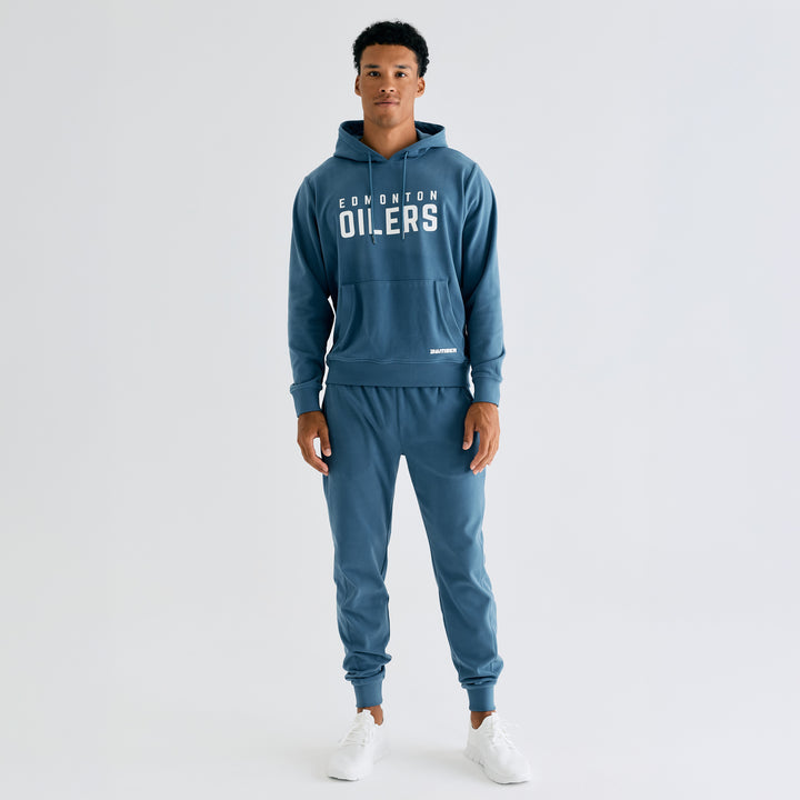 Edmonton Oilers Unisex Bomber Steel Blue Emerge Pullover Hoodie
