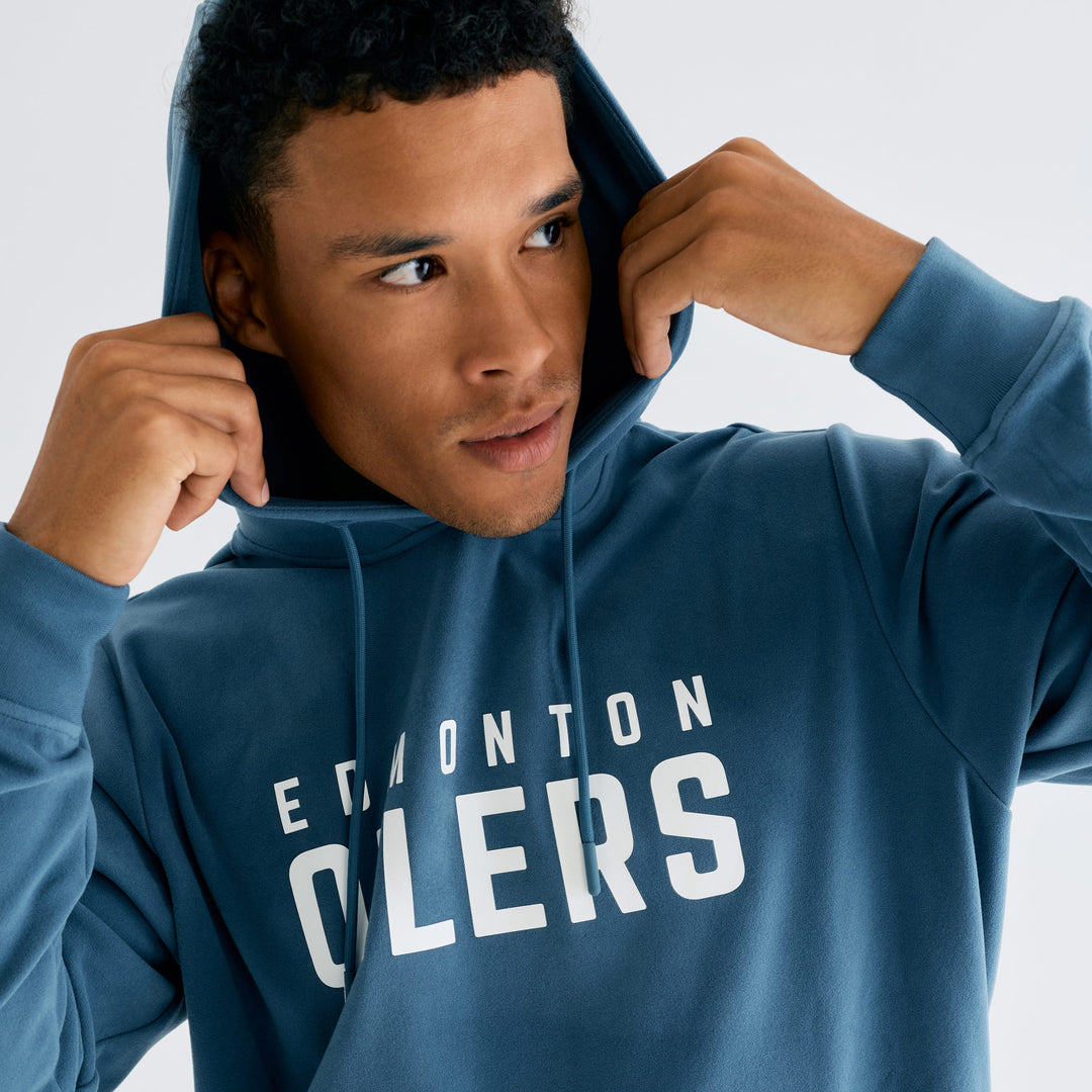 Edmonton Oilers Unisex Bomber Steel Blue Emerge Pullover Hoodie