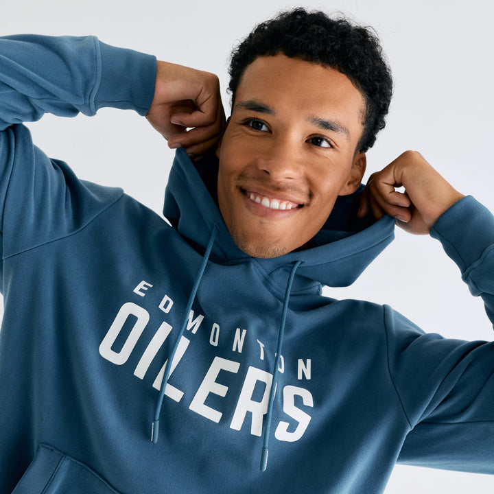 Edmonton Oilers Unisex Bomber Steel Blue Emerge Pullover Hoodie