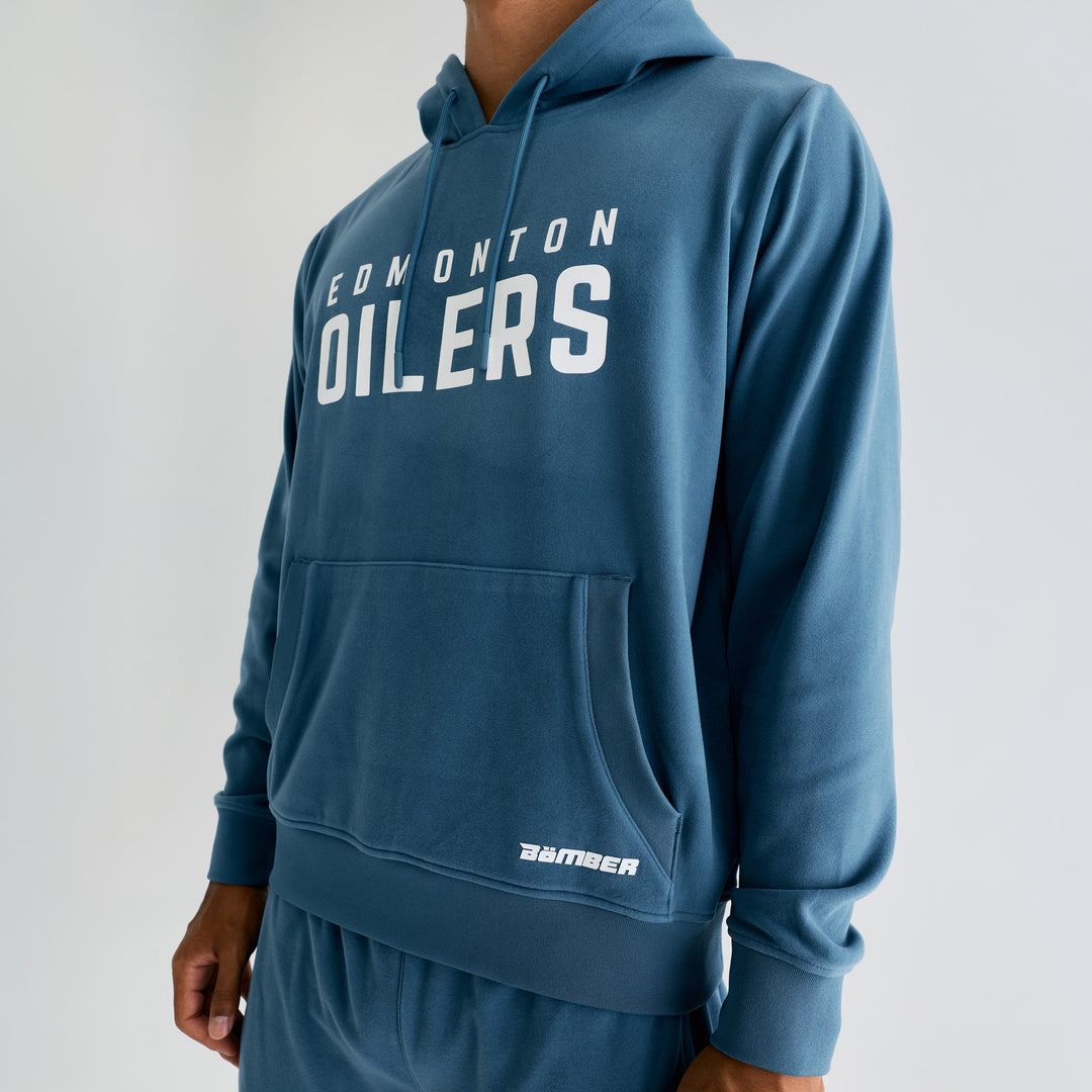 Edmonton Oilers Unisex Bomber Steel Blue Emerge Pullover Hoodie
