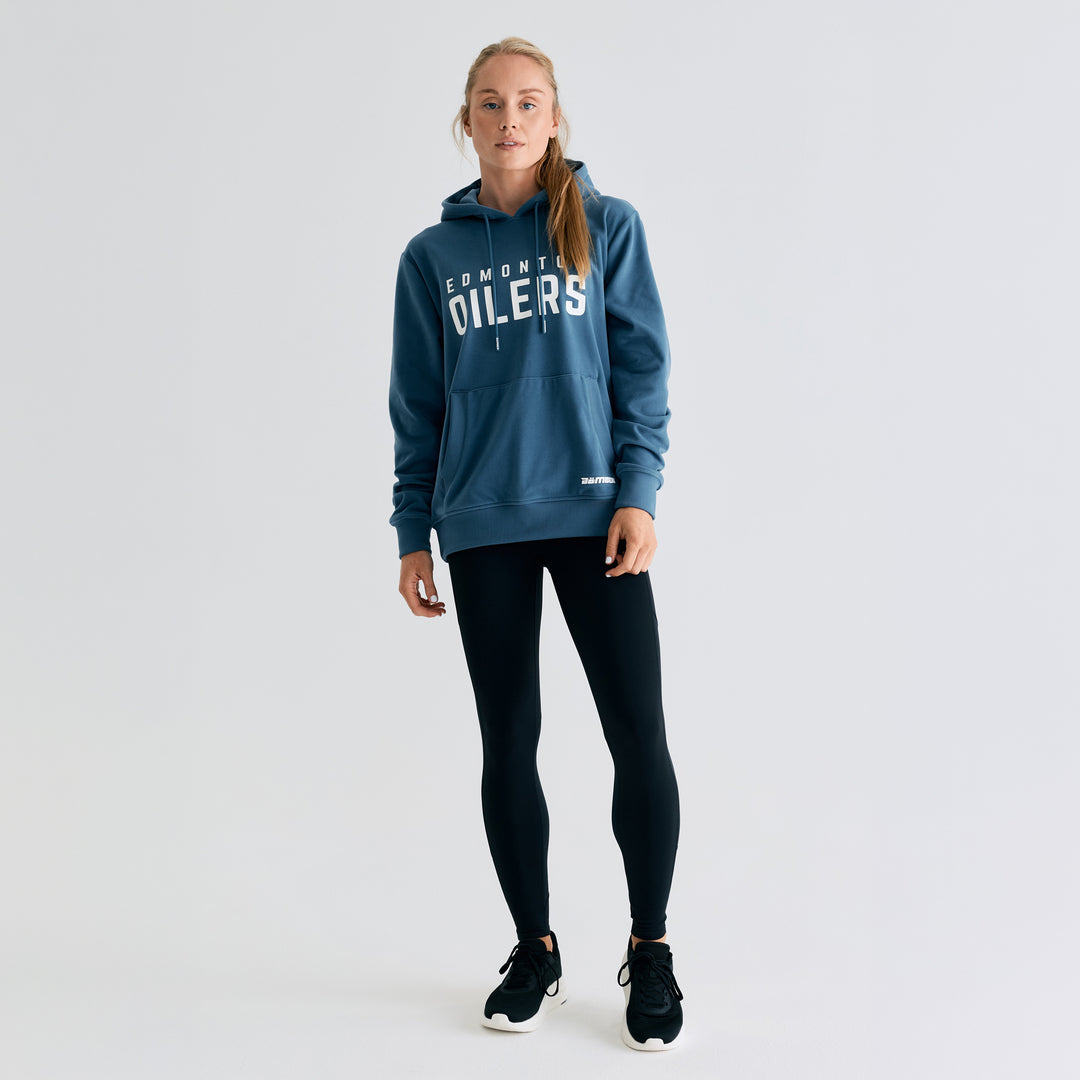 Edmonton Oilers Unisex Bomber Steel Blue Emerge Pullover Hoodie