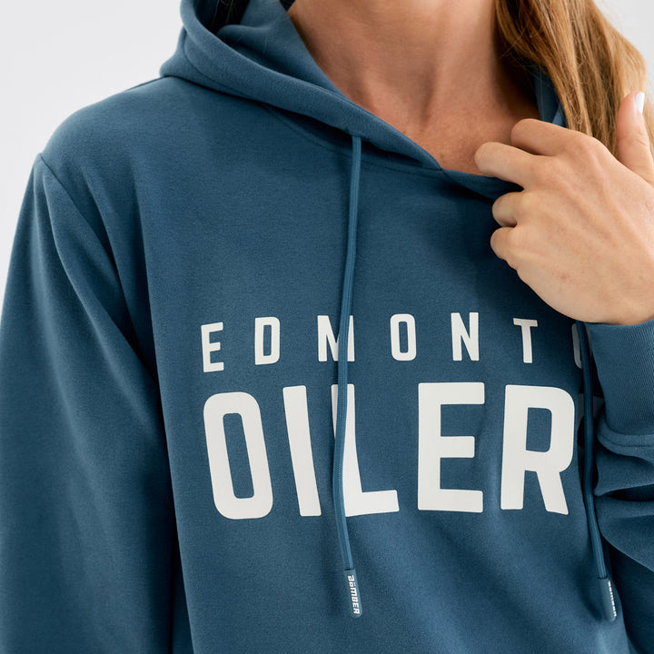 Edmonton Oilers Unisex Bomber Steel Blue Emerge Pullover Hoodie