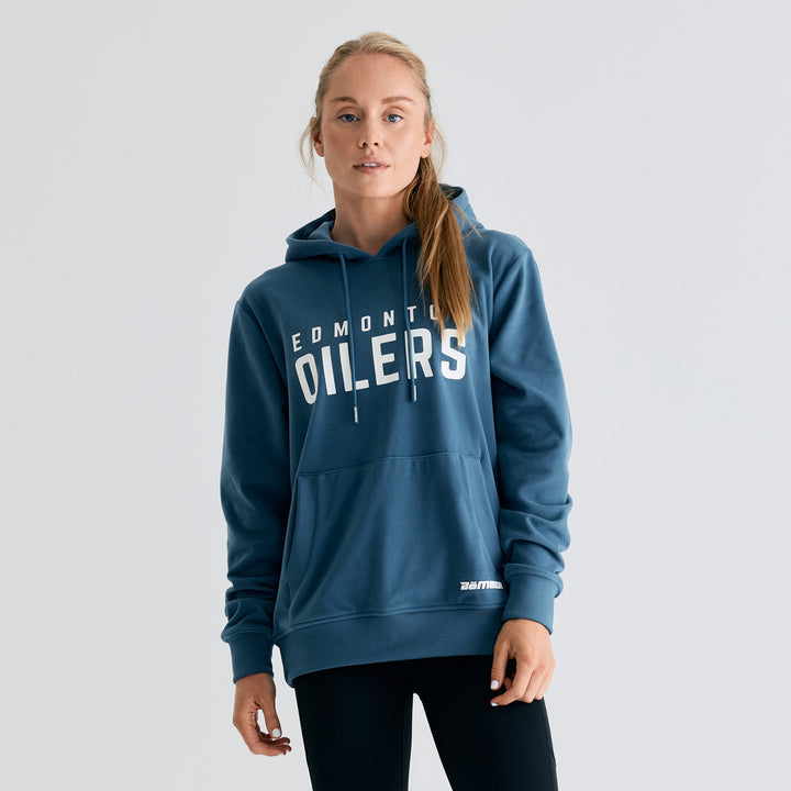 Edmonton Oilers Unisex Bomber Steel Blue Emerge Pullover Hoodie