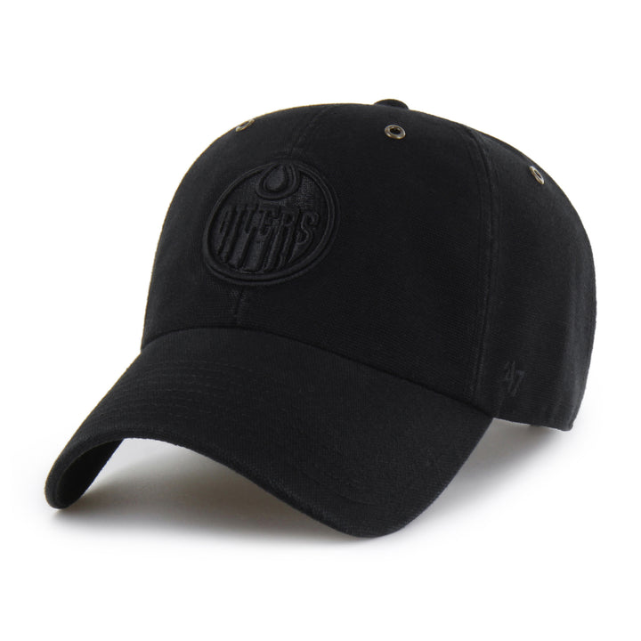 Edmonton Oilers Carhartt '47 Black Tonal Clean Up Adjustable Hat