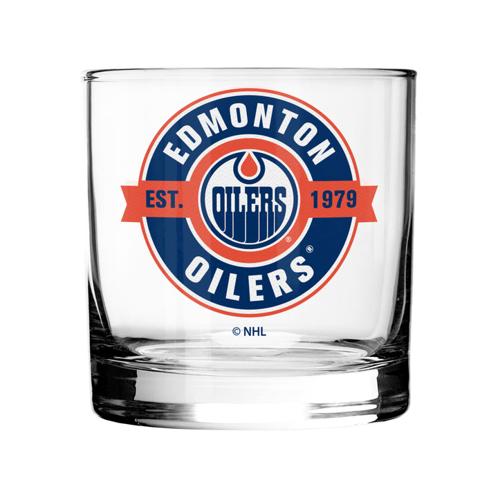 Edmonton Oilers Coffee Label 10 oz Rocks Glass