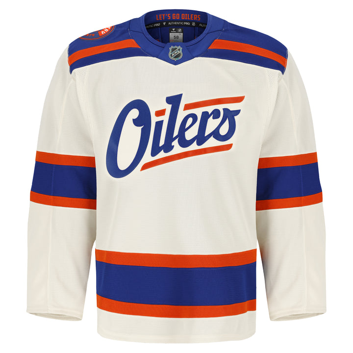 Edmonton Oilers Fanatics Blank Authentic Pro On Ice Cream Alternate Jersey