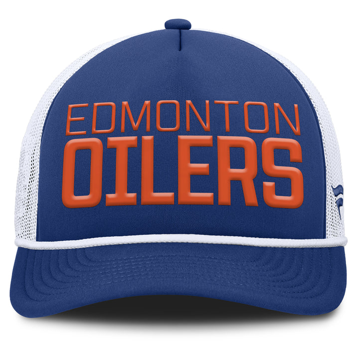 Edmonton Oilers Fanatics Blue Dutch Pinch Panel A-Frame Mesh Snapback Hat
