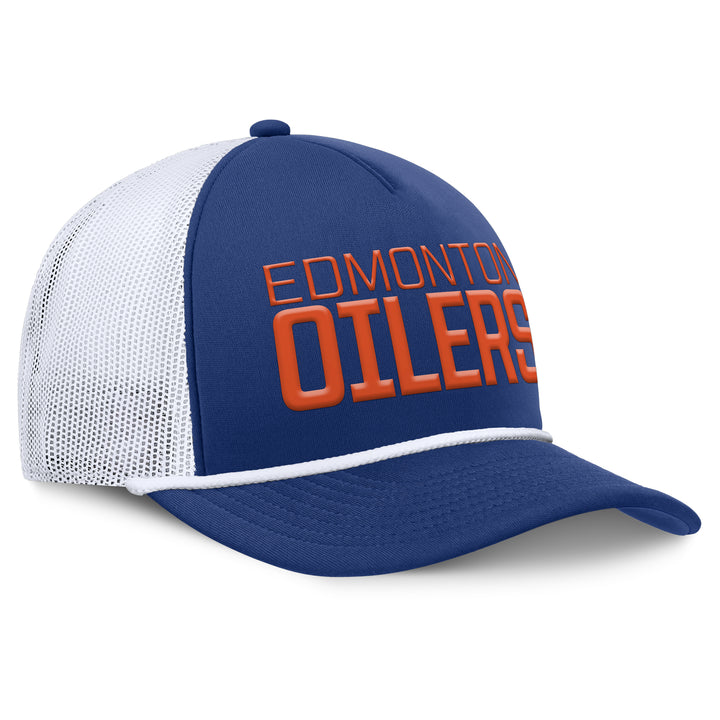 Edmonton Oilers Fanatics Blue Dutch Pinch Panel A-Frame Mesh Snapback Hat