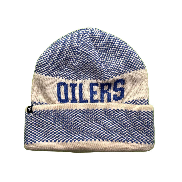 Edmonton Oilers Fanatics Cream & Blue Shelter Cuffed Toque
