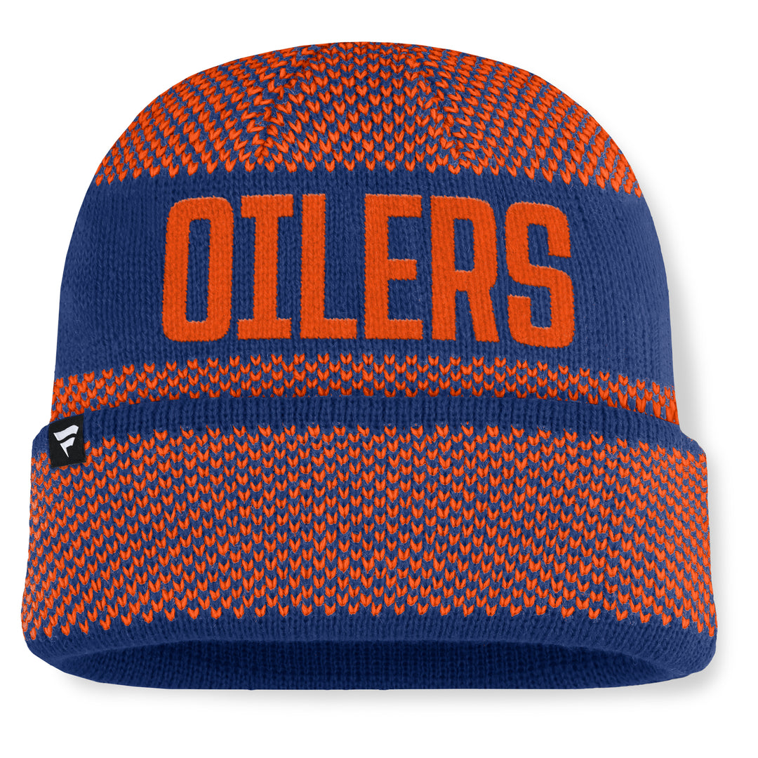 Edmonton Oilers Fanatics Cream & Blue Shelter Cuffed Toque