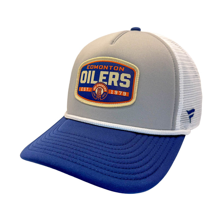 Edmonton Oilers Fanatics Grey Course Alternate Foam Mesh Snapback Hat