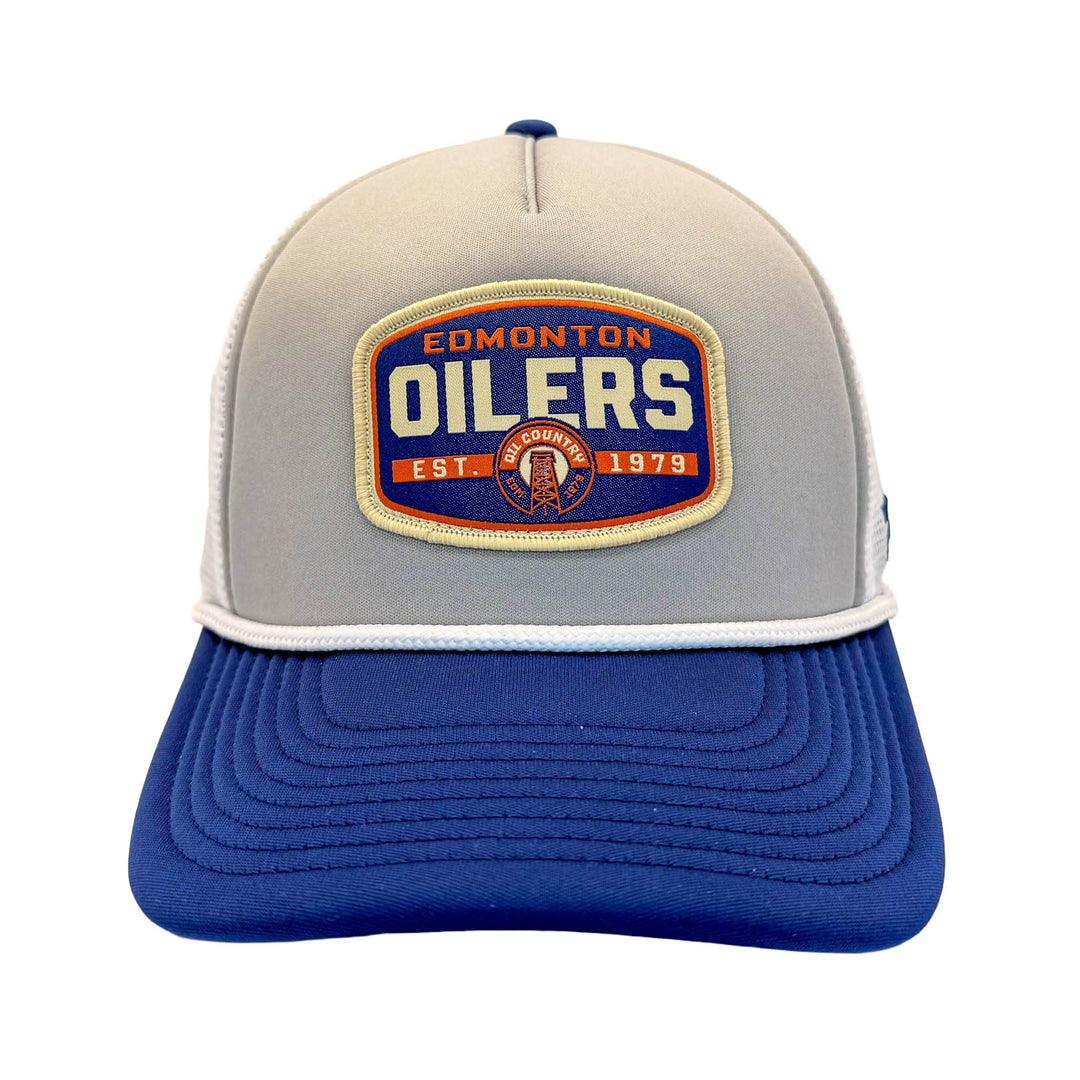 Edmonton Oilers Fanatics Grey Course Alternate Foam Mesh Snapback Hat
