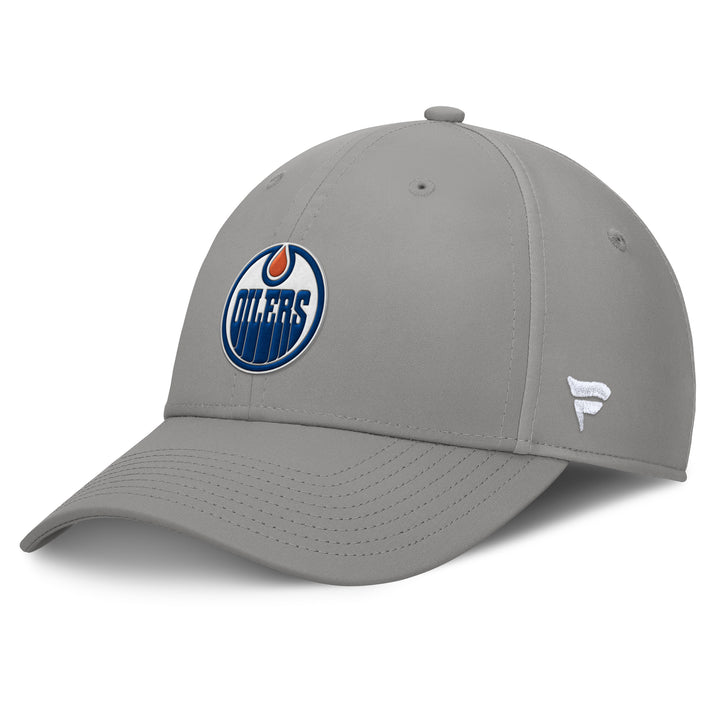 Edmonton Oilers Fanatics Patch Poly Grey Flex Fit Hat