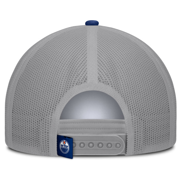 Edmonton Oilers Fanatics White & Blue Division Pinch Panel A-Frame Mesh Snapback Hat