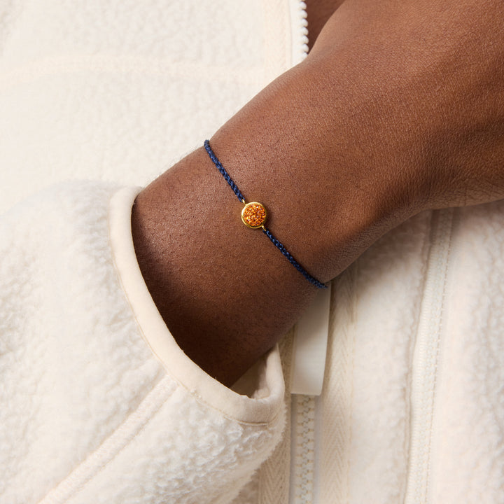 Edmonton Oilers Hillberg & Berk Navy Reversible Corded Sparkle Bracelet