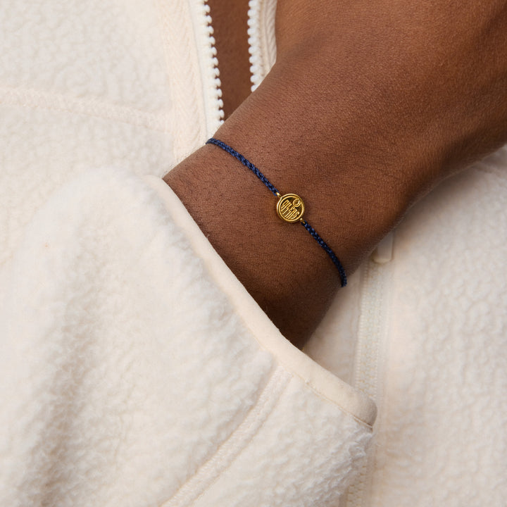 Edmonton Oilers Hillberg & Berk Navy Reversible Corded Sparkle Bracelet