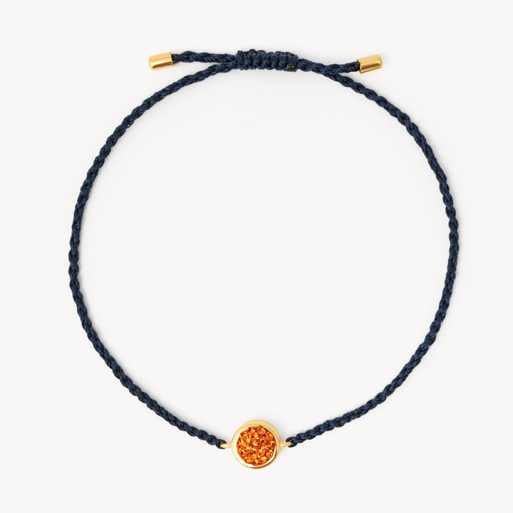 Edmonton Oilers Hillberg & Berk Navy Reversible Corded Sparkle Bracelet