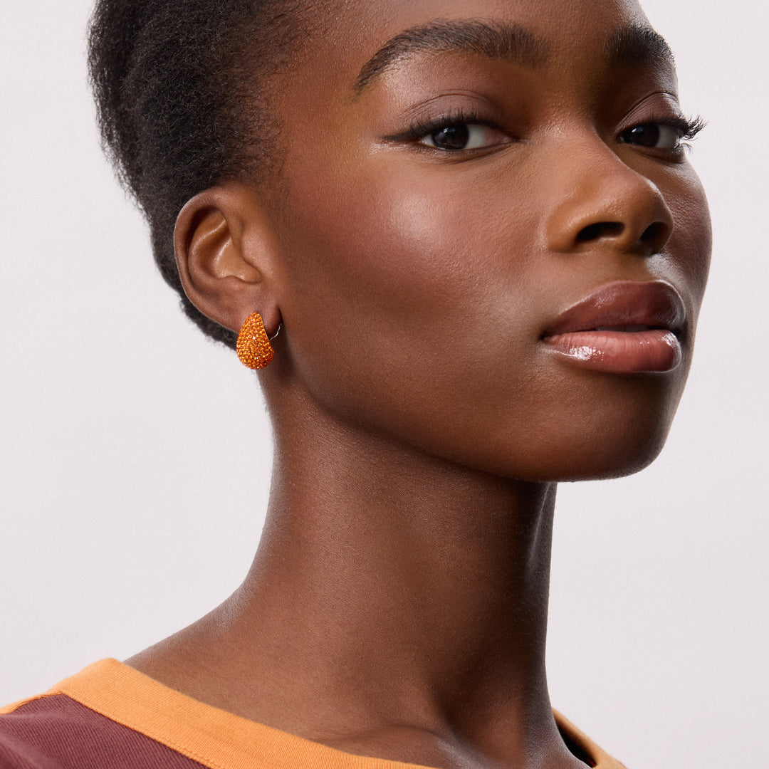 Edmonton Oilers Hillberg & Berk Orange Sparkle Oil Drop Earrings