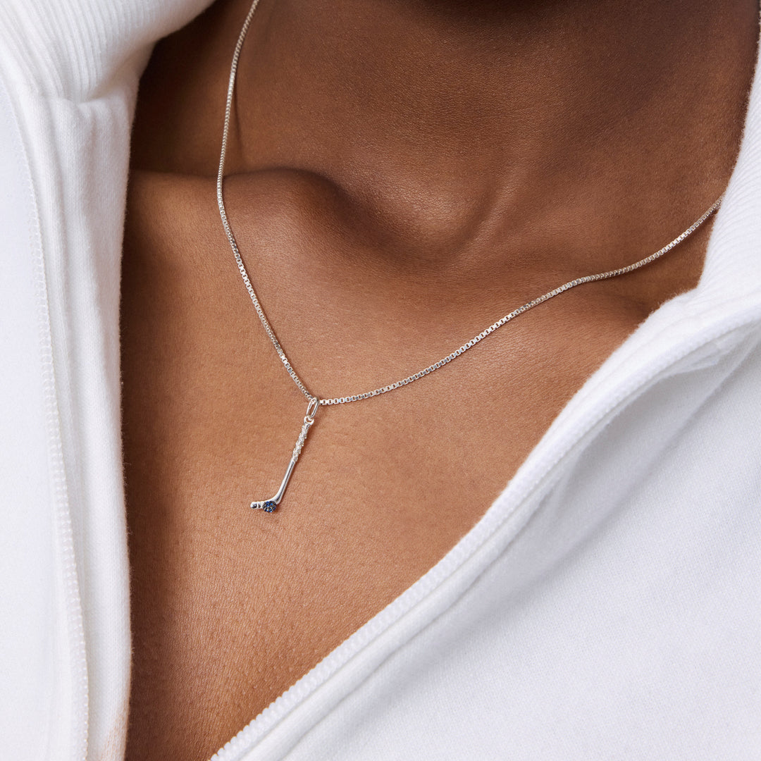 Edmonton Oilers Hillberg & Berk Silver Hockey Stick Necklace