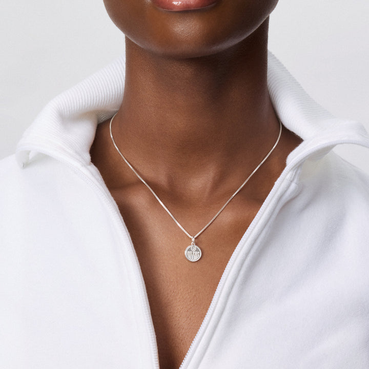 Edmonton Oilers Hillberg & Berk Silver Medallion Charm