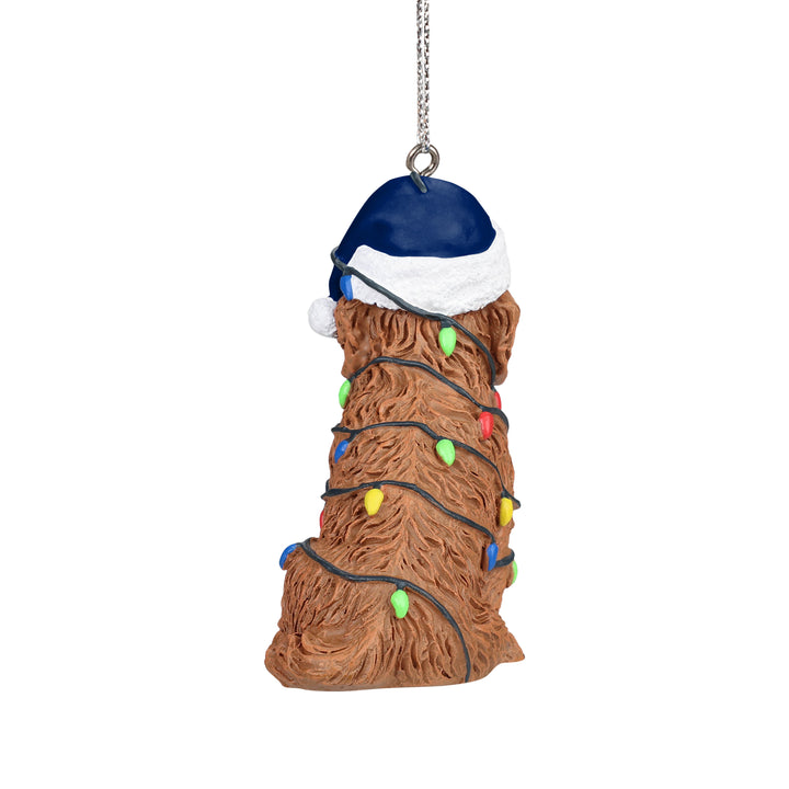 Edmonton Oilers Holiday Dog With Lights Ornament