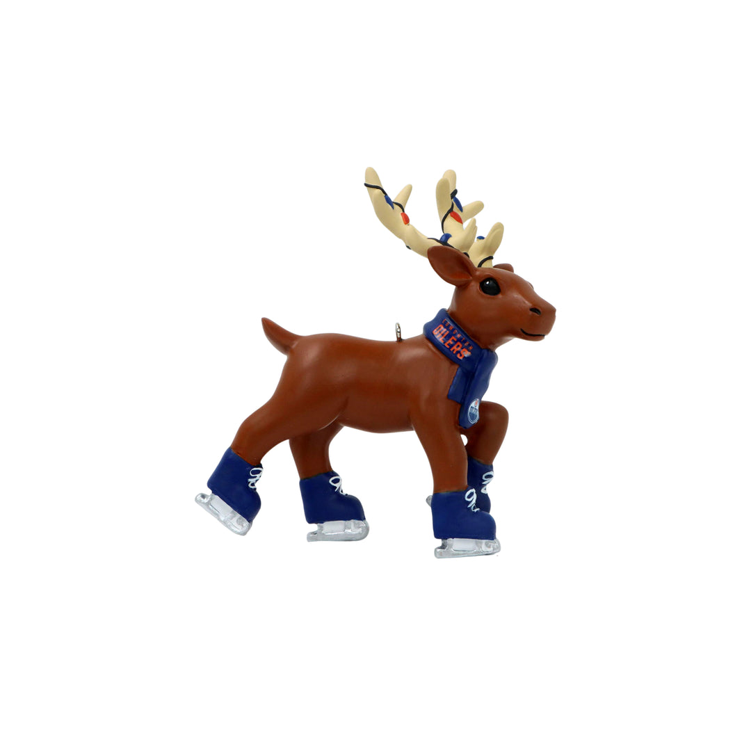 Edmonton Oilers Holiday Moose Ornament