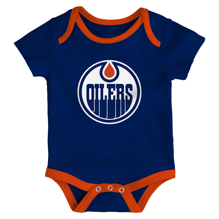 Edmonton Oilers Infant Outerstuff Triple Header 3-Piece Creeper Set