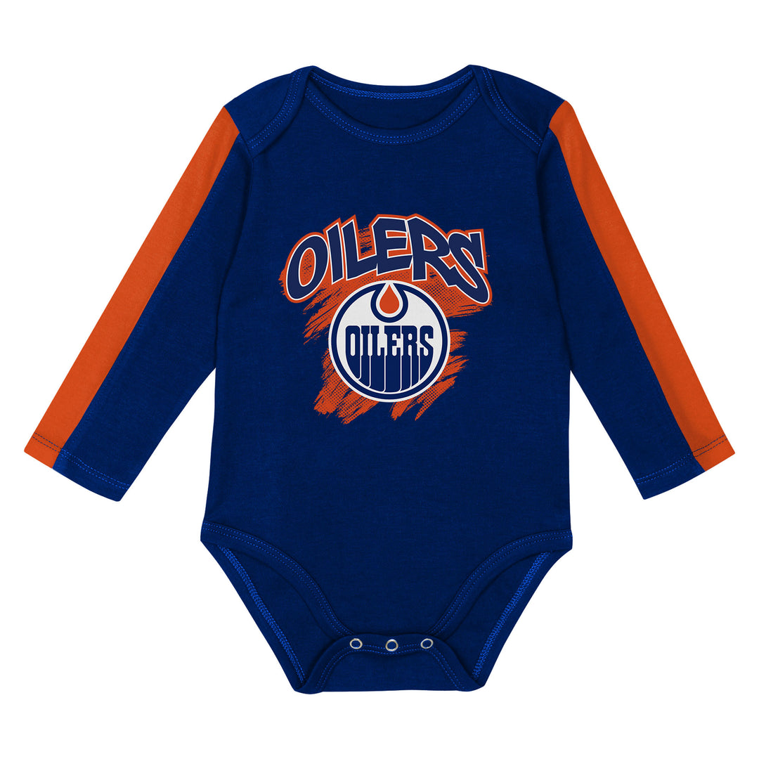 Edmonton Oilers Infant Outerstuff Wild Card 3-Piece Creeper Set