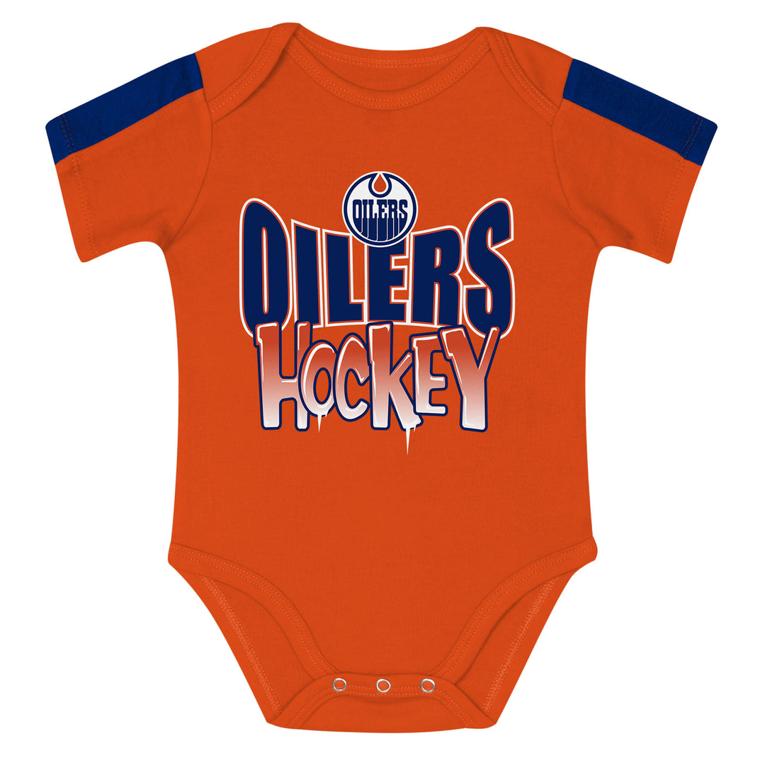 Edmonton Oilers Infant Outerstuff Wild Card 3-Piece Creeper Set