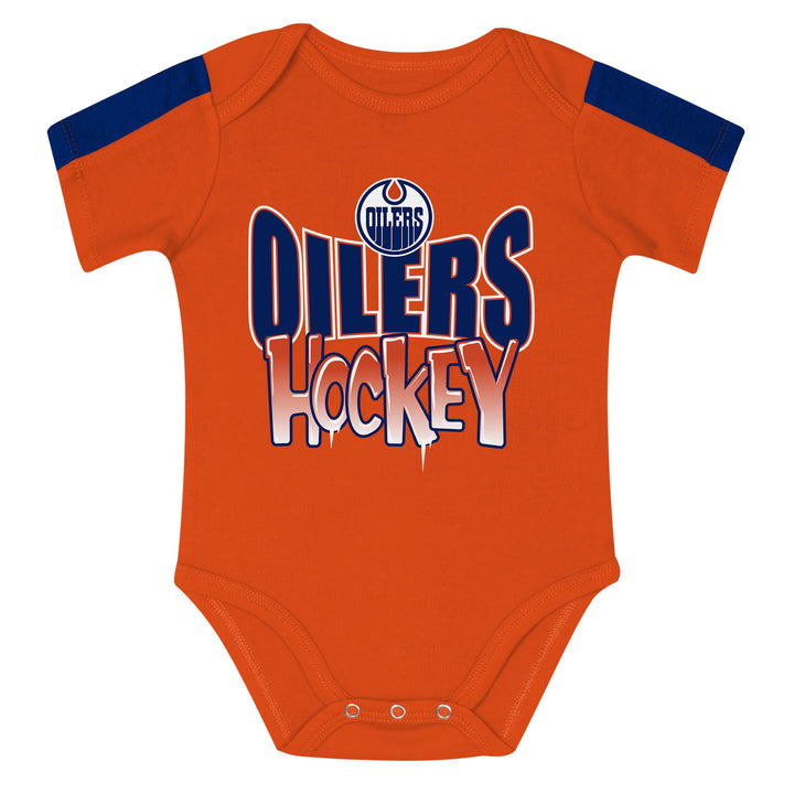 Edmonton Oilers Infant Outerstuff Wild Card 3-Piece Creeper Set