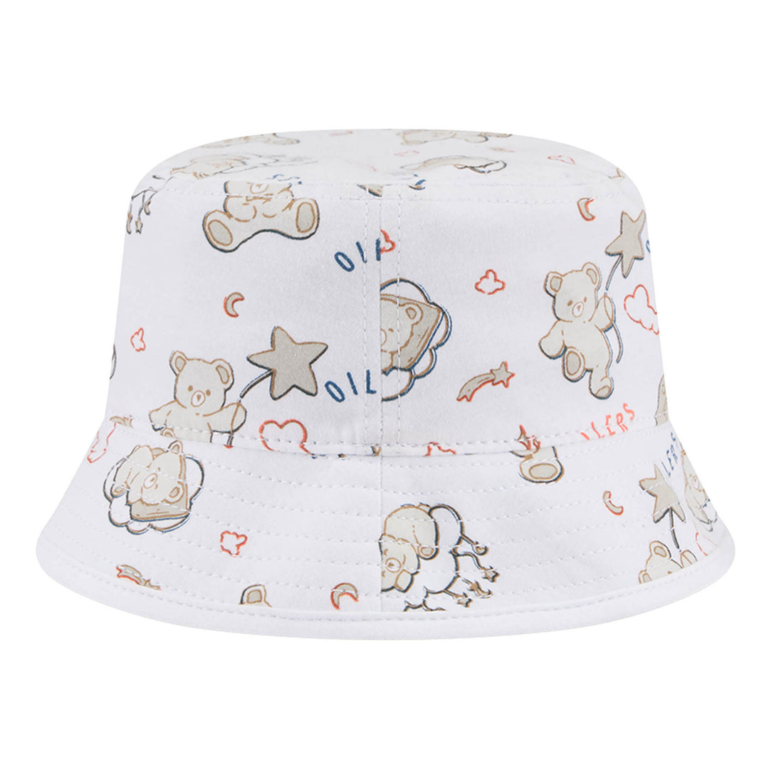 Edmonton Oilers Kid's New Era Teddy White Bucket Hat