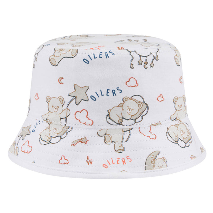 Edmonton Oilers Kid's New Era Teddy White Bucket Hat