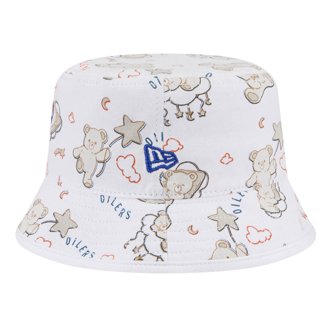 Edmonton Oilers Kid's New Era Teddy White Bucket Hat