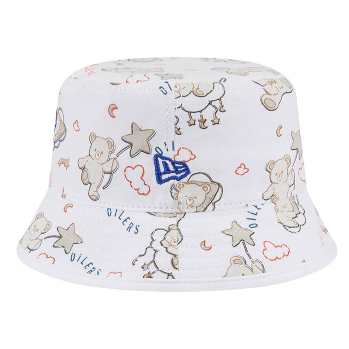 Edmonton Oilers Kid's New Era Teddy White Bucket Hat