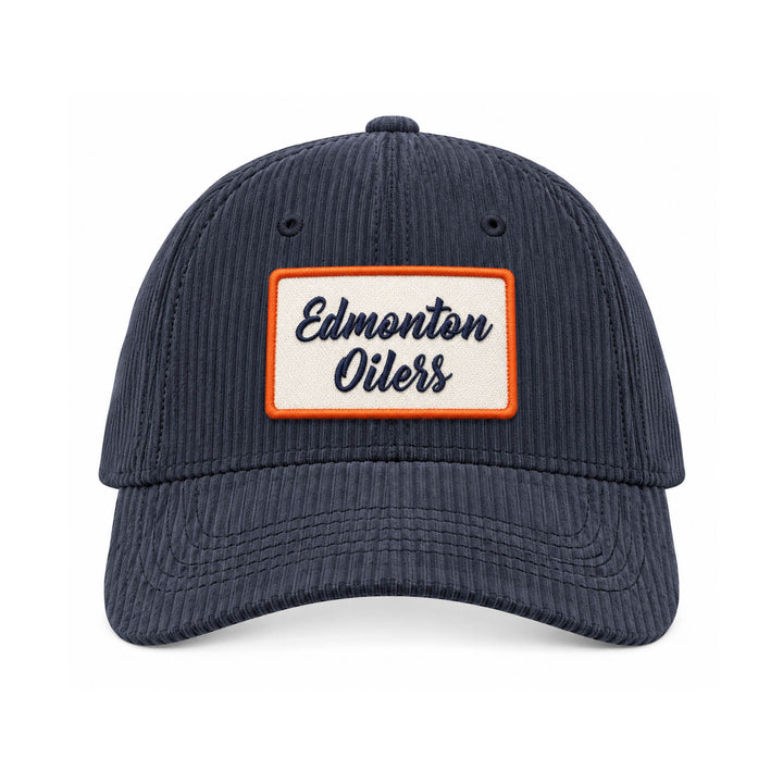 Edmonton Oilers Line Change Navy Corduroy Snapback Hat