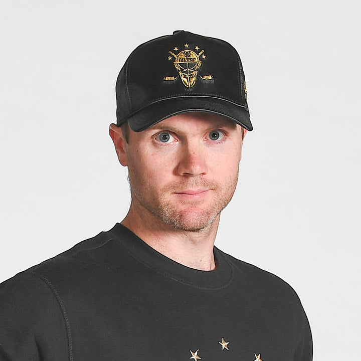 Edmonton Oilers Mitchell & Ness Golden Egg Black Satin A-Frame Snapback Hat