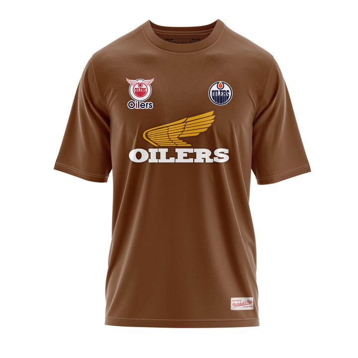 Edmonton Oilers Mitchell & Ness Japan Wings Brown Boxy T-Shirt