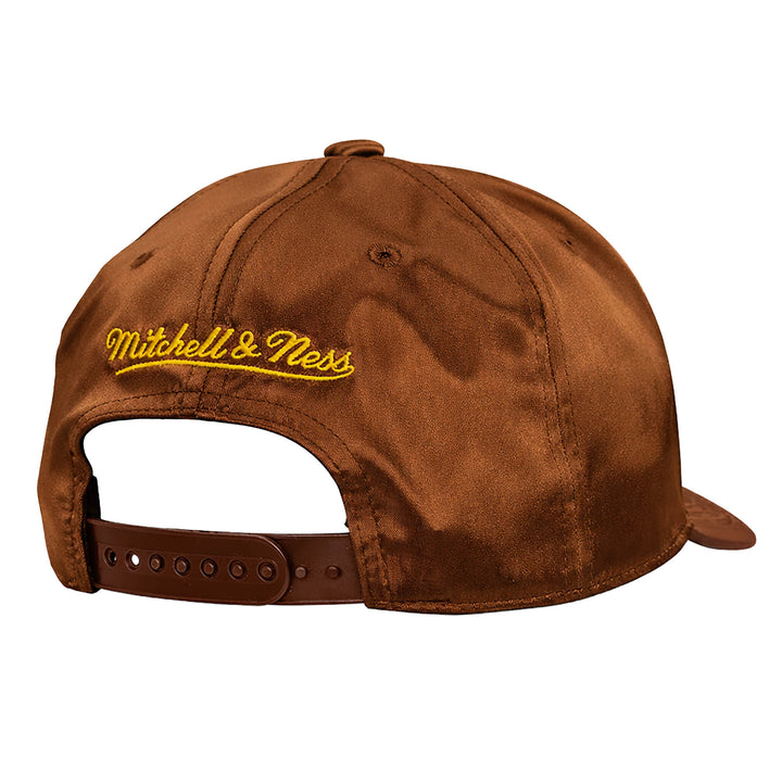 Edmonton Oilers Mitchell & Ness Japan Wings Brown Satin Snapback Hat