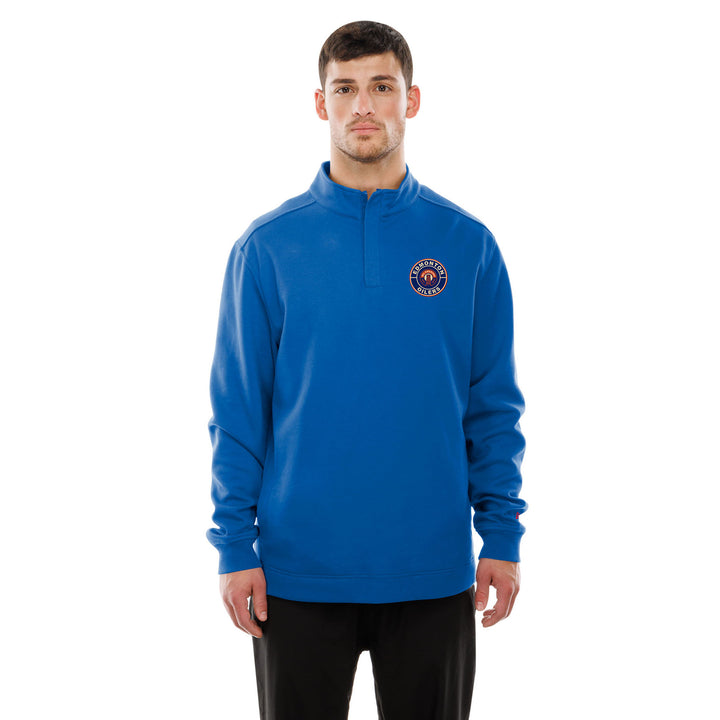 Edmonton Oilers New Era Alternate Logo Blue Half-Zip